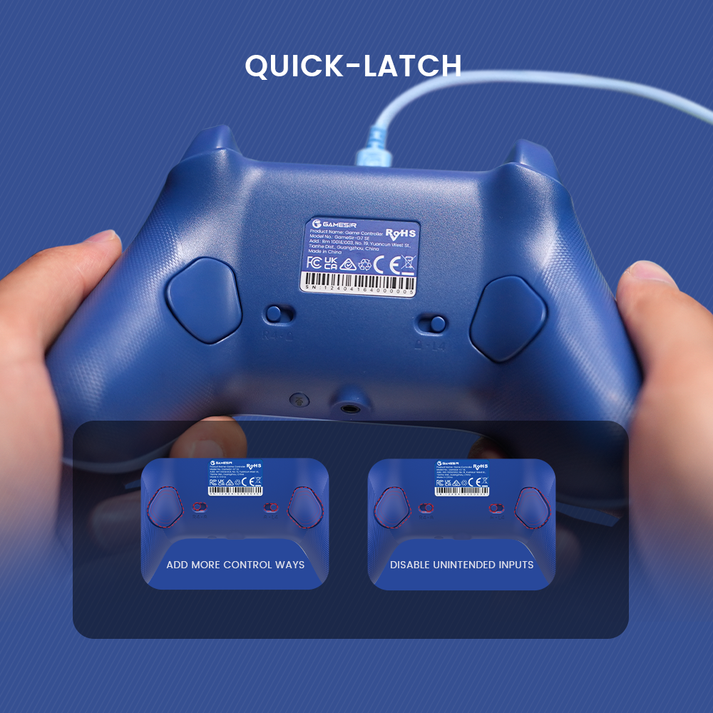 Features two quick-latch back buttons for easy toggling, instantly enable or disable them for tailored gameplay
