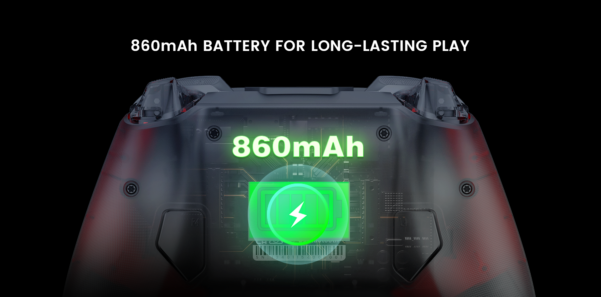 860mAh battery for long-lasting play  