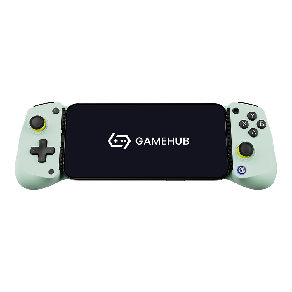 Game-sir X5 Lite Bluetooth Mobile Gaming Controller with phone holder, cushioned triggers, and Hall Effect sticks.
