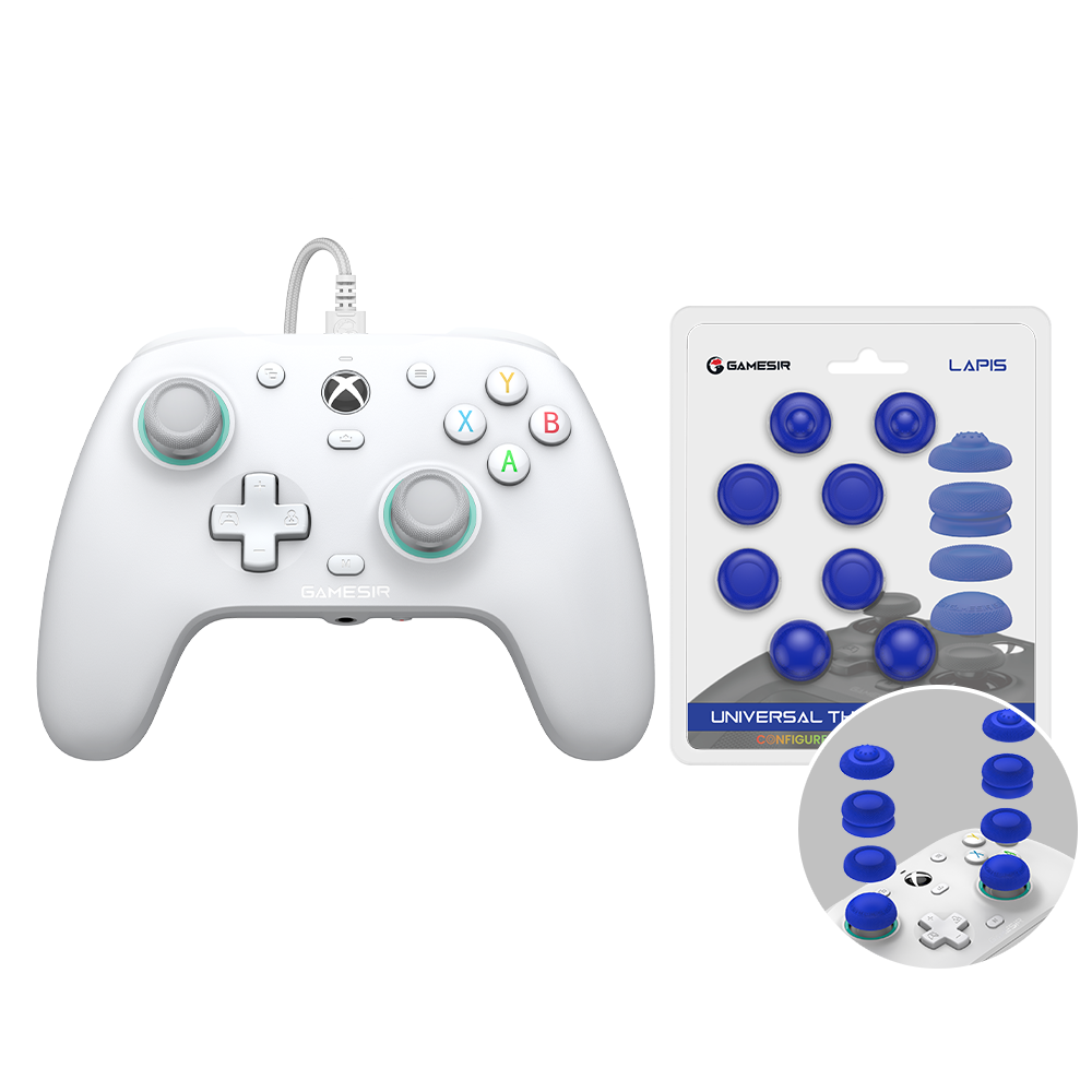 G7 SE+Joystick Caps with Xbox controller and magnetic paint-friendly faceplate.