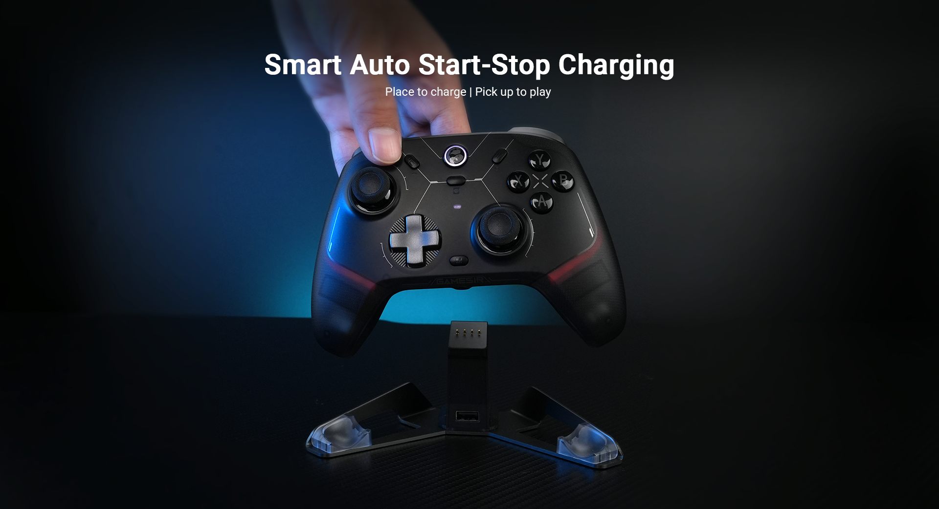 Game-sir cyclone 2 charging station: smart auto start-stop charging