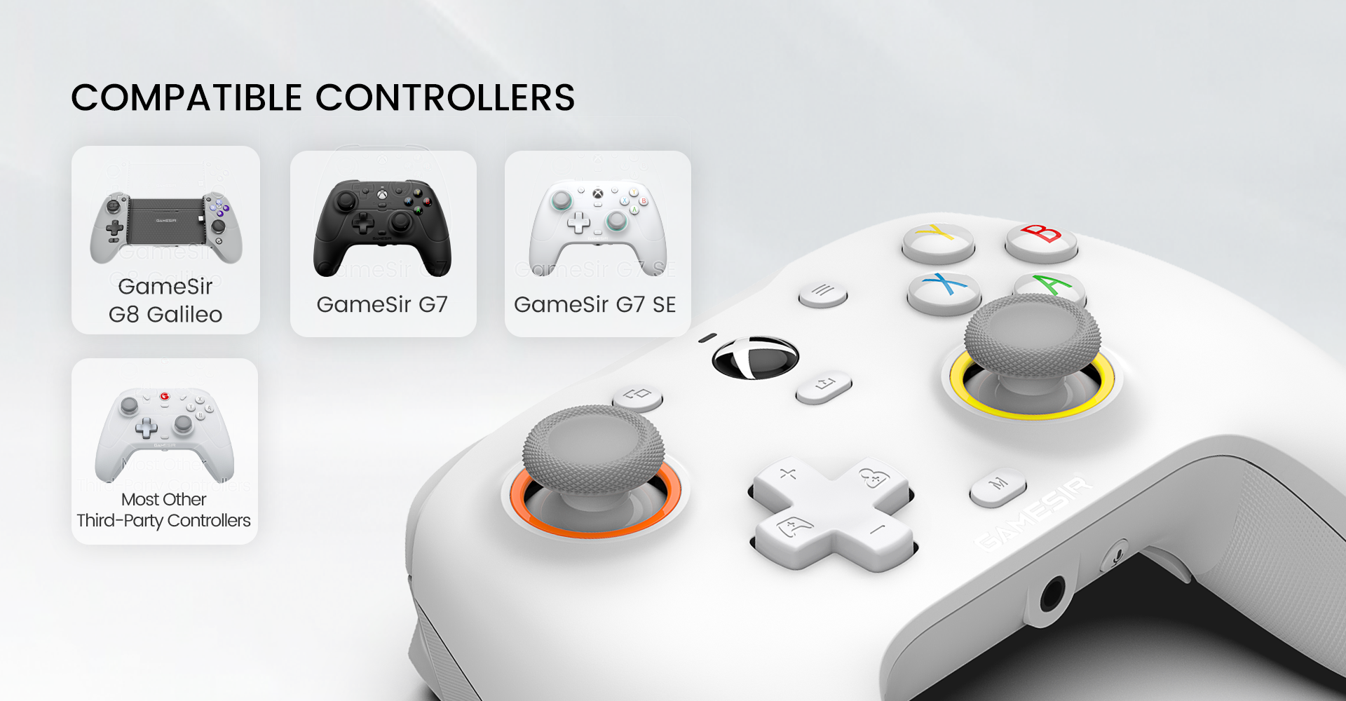 Colorful anti-friction rings, compatible with most Game-sir controllers