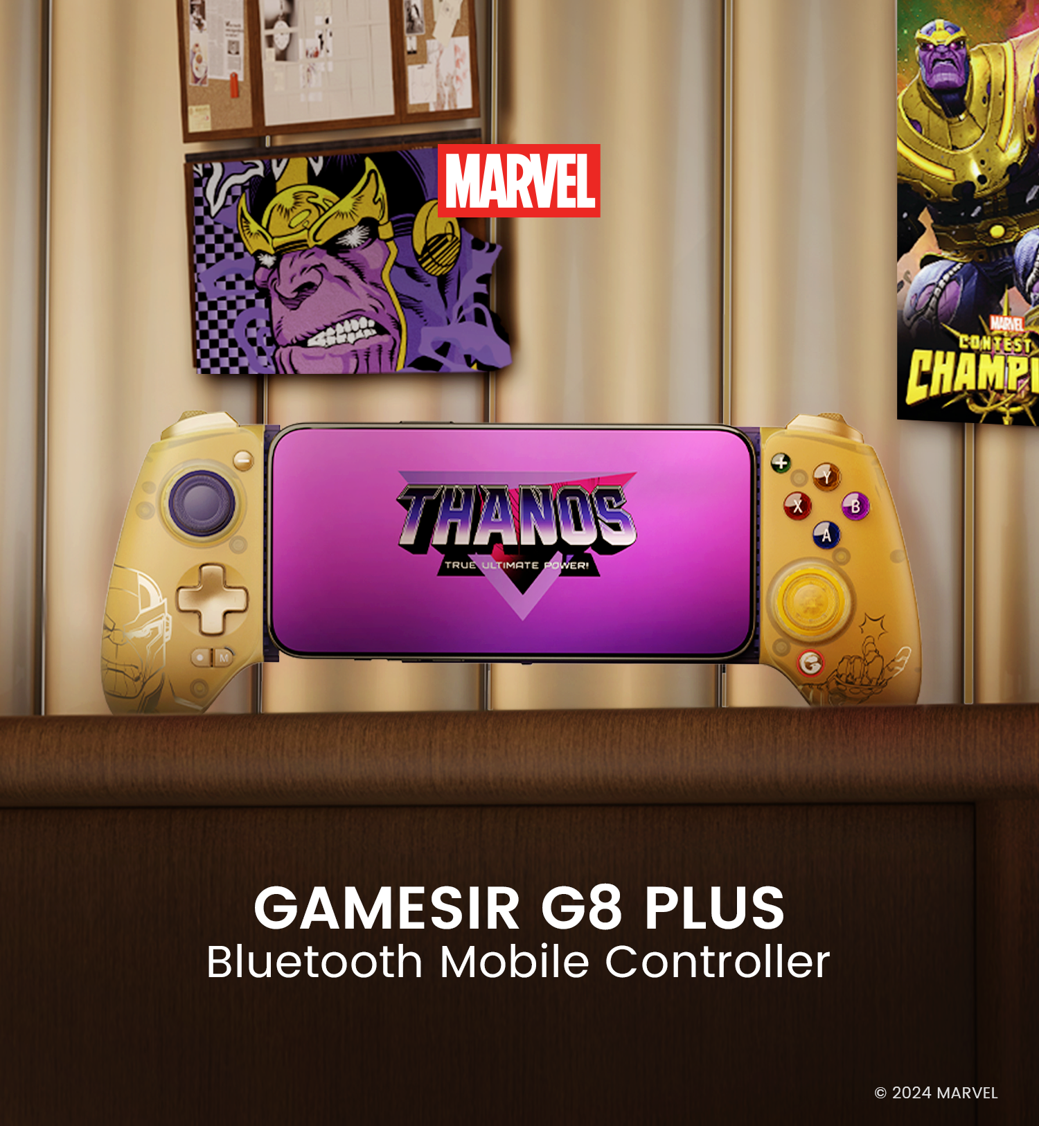 Game-sir G8 Plus Bluetooth mobile controller for Switch, iOS, Android, tablets, and PC, special Thanos edition, officially licensed by Marvel