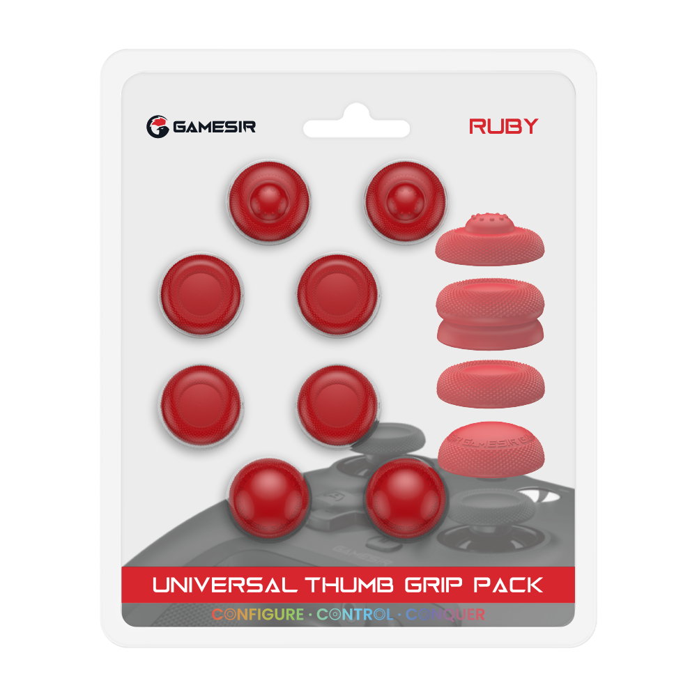 Game-sir Thumb Grip Caps for gaming controllers in ruby red pack.