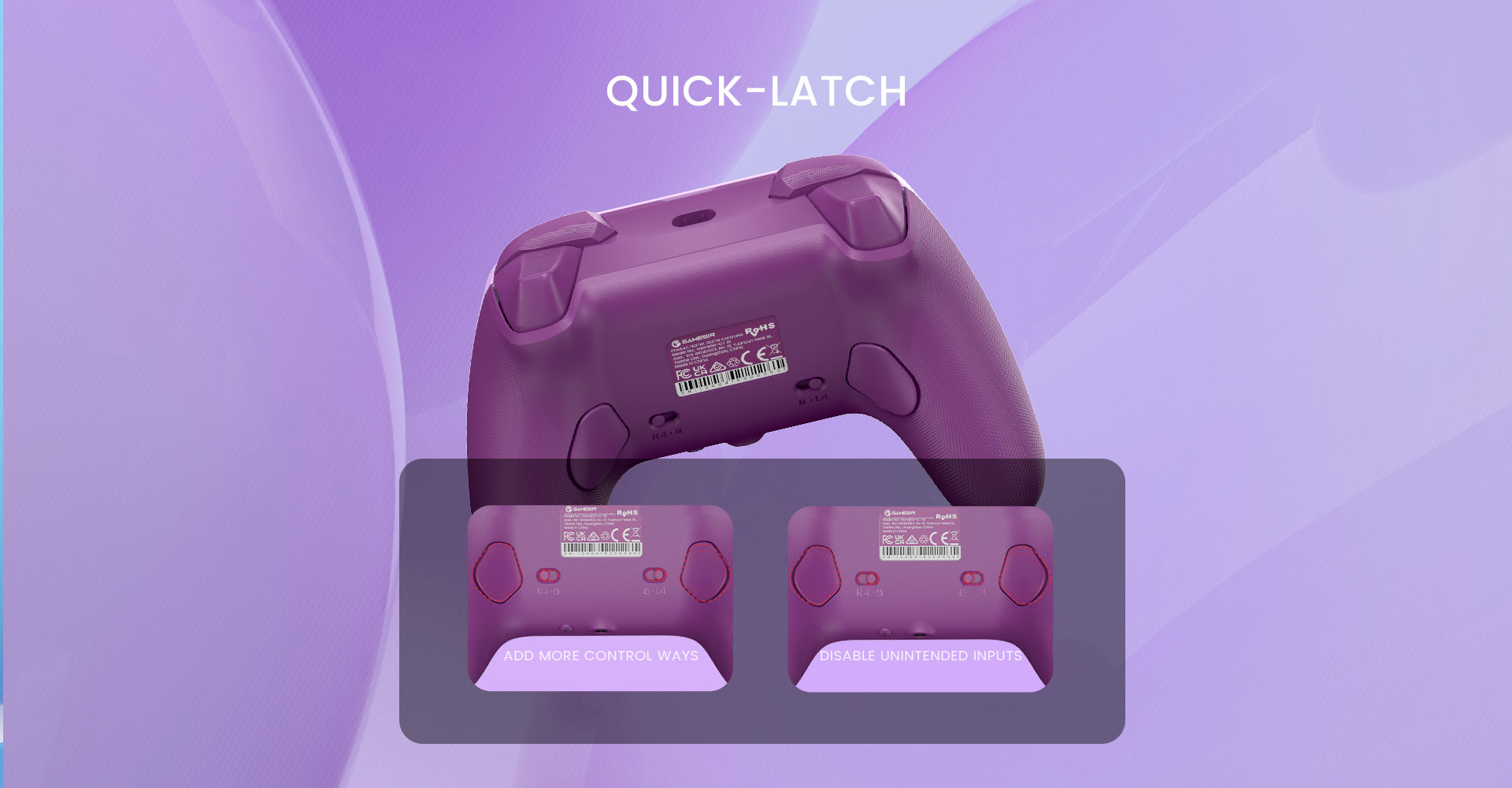 Features two quick-latch back buttons for easy toggling, instantly enable or disable them for tailored gameplay