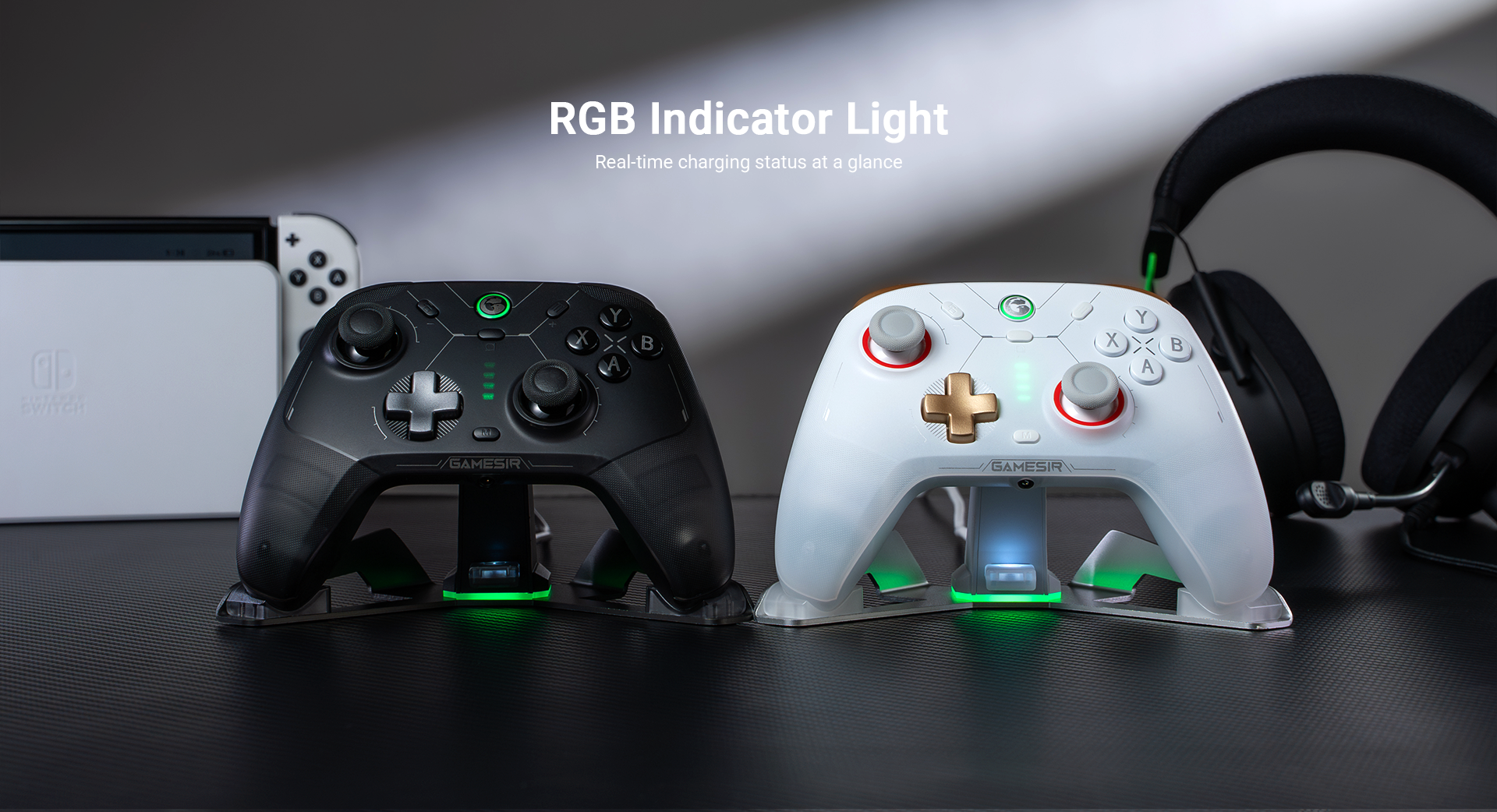 Game-sir cyclone 2 charging station with RGB Indicator Light