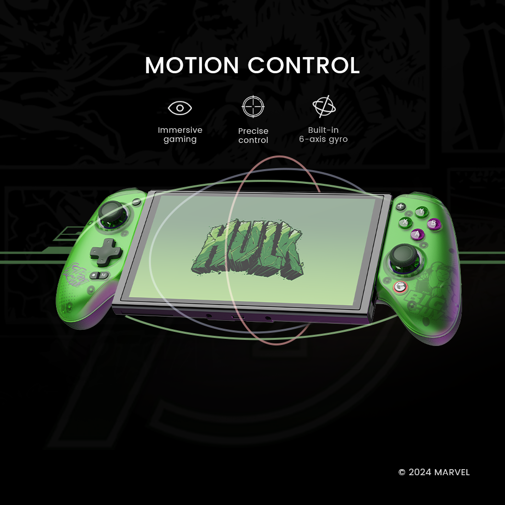 Motion control with built-in 6-axis gyroscope, allows for single-press wake-up with the Switch, offers immersive gaming and precise control