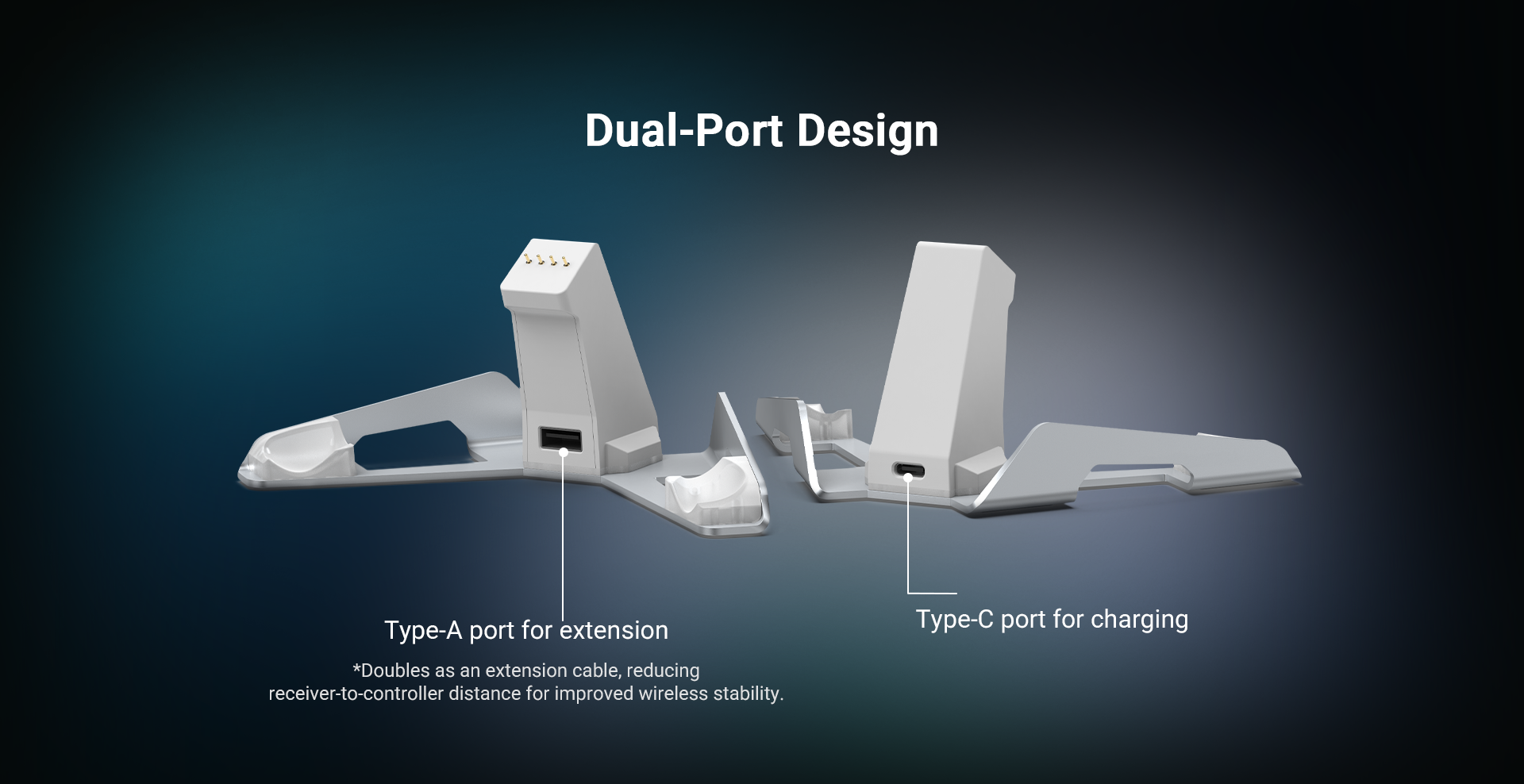 Game-sir cyclone 2 charging station featuring dual-port design