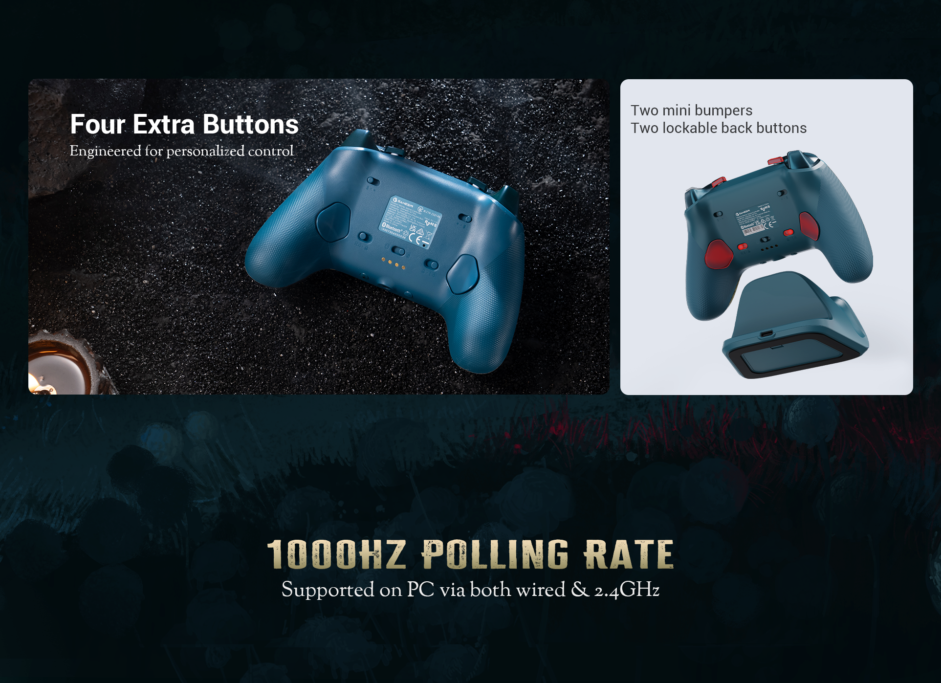 Customize settings via Game-sir App on X5 Lite (*only available on Android devices)