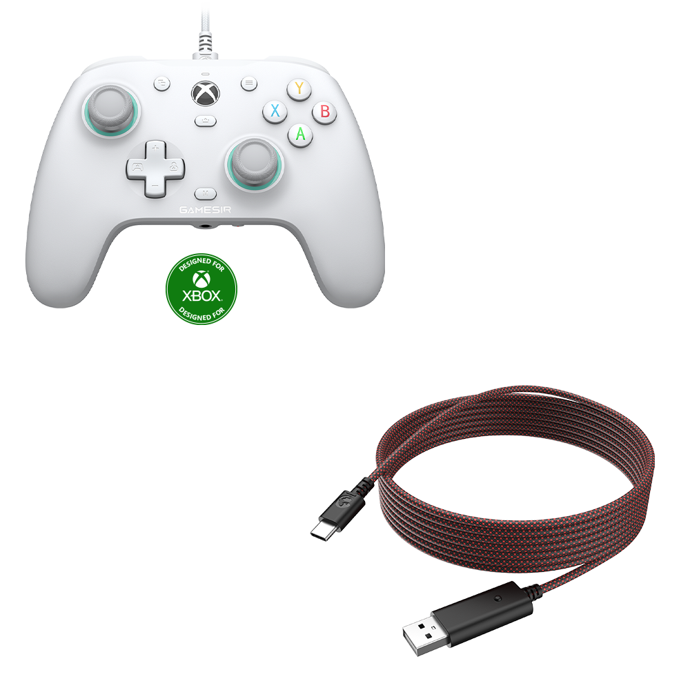 Game-sir G7 SE Xbox Wired Controller with cable, featuring magnetic paint-friendly faceplate and anti-drift Hall Effect sticks.