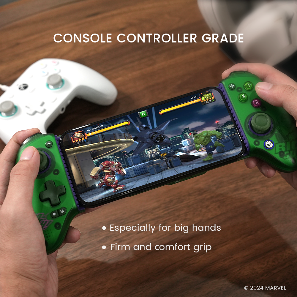 Console controller grade sicks and buttons for exceptional comfort, especially designed for big hands, bringing firm and comfortable grip