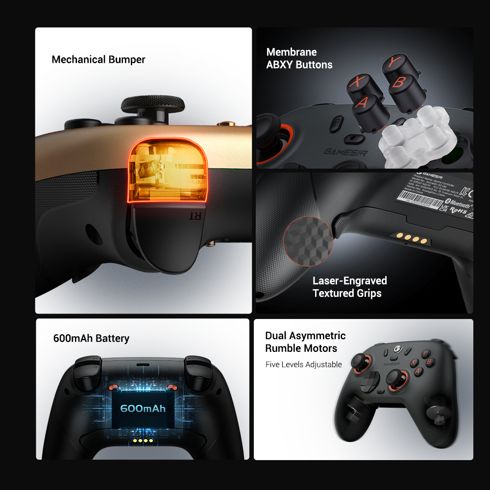 Customize settings via Game-sir App on X5 Lite (*only available on Android devices)