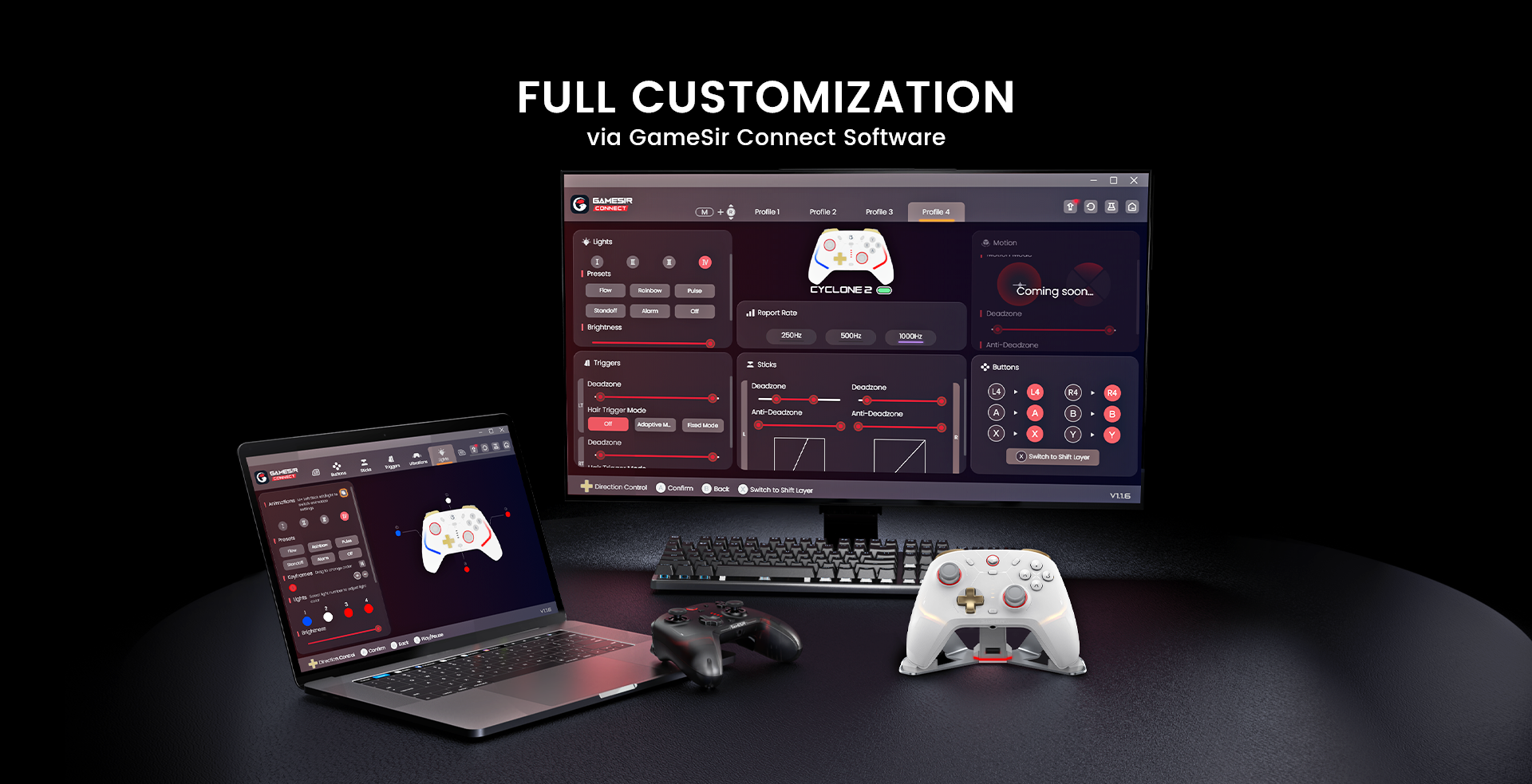 Full customizable via Game-sir Connect software