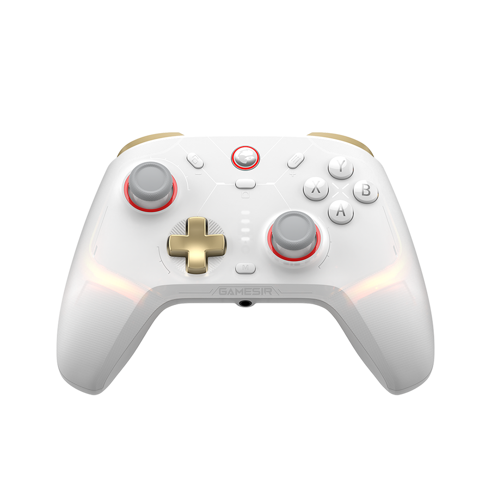 Game-sir Cyclone 2 Multiplatform Controller - Phantom White with customizable RGB lighting and Mag-Res TMR Sticks.