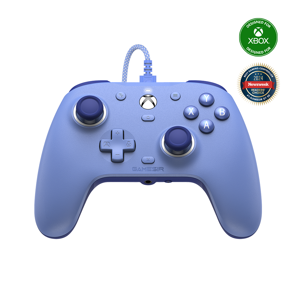 Game-sir G7 SE Xbox Wired Controller in vibrant orange with Hall Effect sticks and magnetic faceplate.