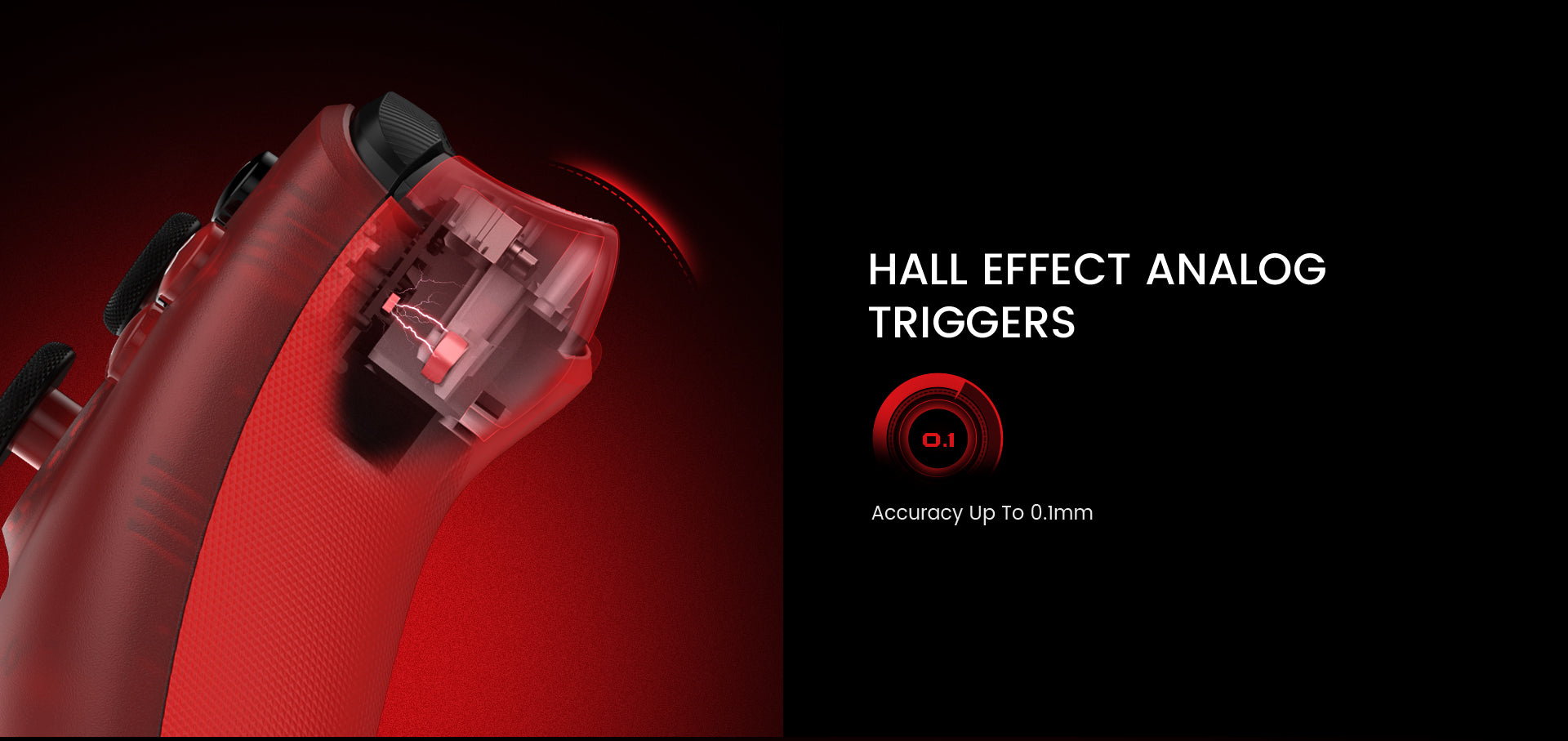Hall Effect analog triggers with smooth pull mechanics: Precision-tuned for racing games and seamless control on Game-sir T7 controller