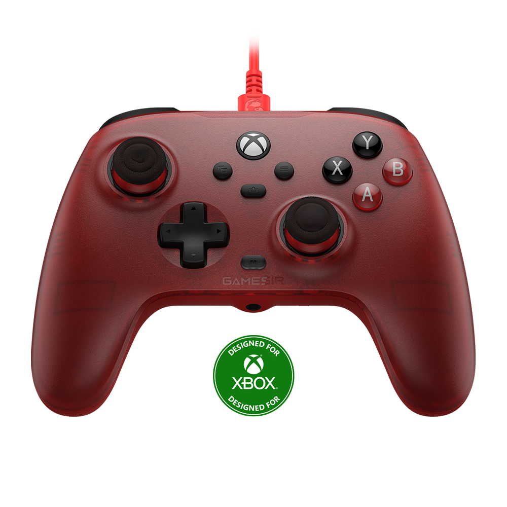 Game-sir T7 Xbox Wired Controller in white, featuring Hall Effect sticks and triggers for precise control.